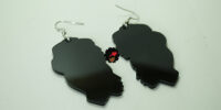 Moon Woman Black Acrylic Earrings - Image 2