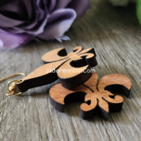 Fleur-de-lis Wooden Dangle Earrings - Image 4