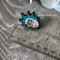 Rick of Rick and Morty Wooden Stud Earrings hand-painted - Image 3