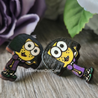 Tilly Big City Greens Wood Stud Earrings Hand-painted