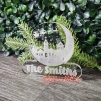 Personalized Christmas Holiday Acrylic Ornament Table Transparent Engraved Thick Santa Reindeer Engraving One of a Kind Unique Present