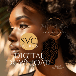 Boho Laser Cut Ornate Earrings Dangle Download SVG Stud Backing