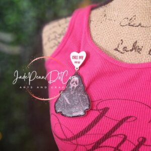 Scream Horror Halloween Acrylic Brooch Gift Scary Glitter