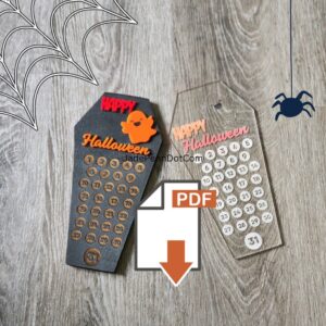 Coffin Calendar Digital Download PDF Halloween Laser Cut Ready