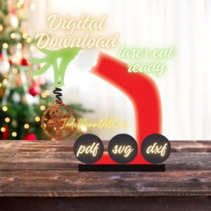 Grinch Christmas Ornament Hanger Digital Design Laser Cut Download SVG PDF DXF