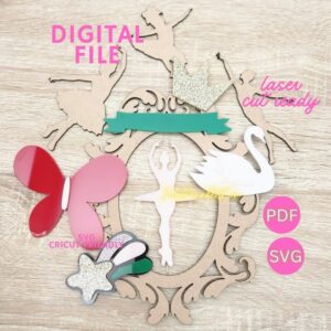 Ballet Cake Topper Laser Cut Ready Birthday Celebration PDF SVG Download