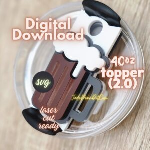 Beer Mug Tumbler Name Tag Design Download SVG 40 oz (2.0) Version Tight Fit