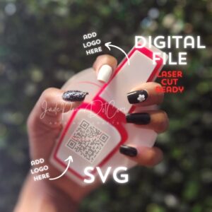 Nail Tech Advertisement Display - Nail Polish Bottle Shape Design SVG for Sublimation and Vinyl Layered