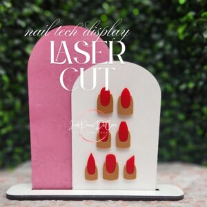 Nail Tech SVG Display Stand – 7 Nail Shape Designs – Laser Cut Wall Display Template – Dual Layer Acrylic Display – Nail Artist Gift