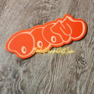 Doom Acrylic Graffiti Tag, Laser Cut Wall Art - Orange