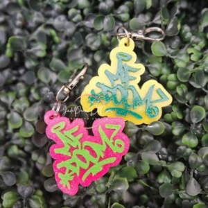 DOOM Keychain | Graffiti Style Acrylic Keychain | Yellow or Hot Pink Options | Hip Hop