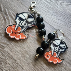 DOOM x Anime Cloud Acrylic Keychain – Hip-Hop & Anime Inspired | 2 Sizes | Beaded Keyring | Customizable Gift