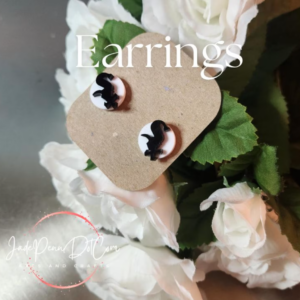 Baseball Sports Stud Acrylic Earrings Chicago Black White