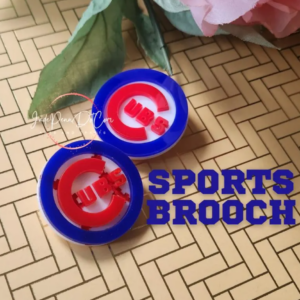 Sports Brooch – Acrylic Baseball Fan Pin, Red White and Blue, Lightweight, Gift for Baseball Lovers, Laser Cut Brooch, Pin