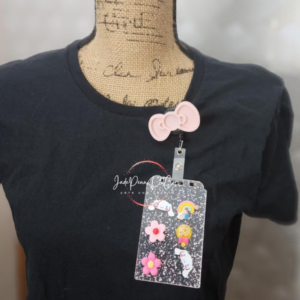 Kawaii Badge Reel – Glitter ID Cover, Cinnamoroll-Style Nurse Gift