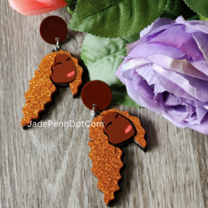 Sparkly Copper Brown Glitter Earrings