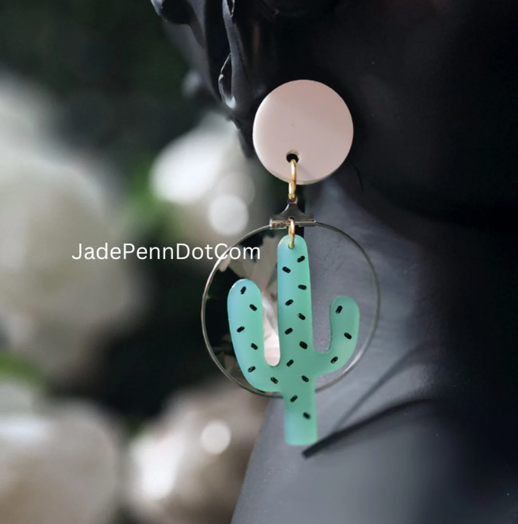 Cactus Acrylic Earrings