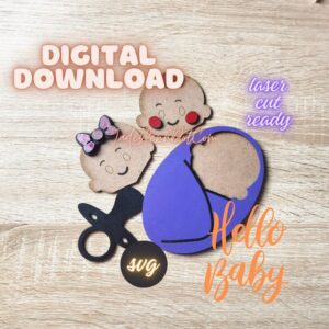 Baby Shower Blanket Laser Cut Design Boy Girl SVG Digital Download