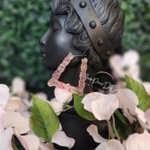 Bamboo Retro Red Accent Style Acrylic Earrings