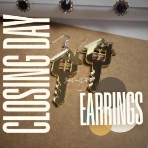 Closing Day Gold Acrylic Earrings