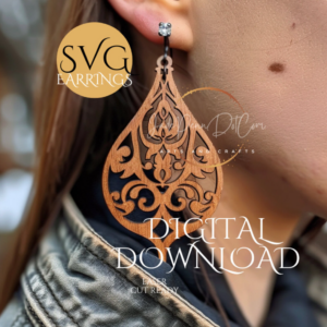 Boho Laser Cut Ornate Earrings Dangle Download SVG