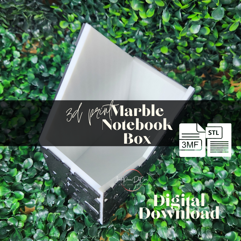 Marble Notebook Desk Organizer & Notebook Overlay | STL 3MF Digital Download - Image 7