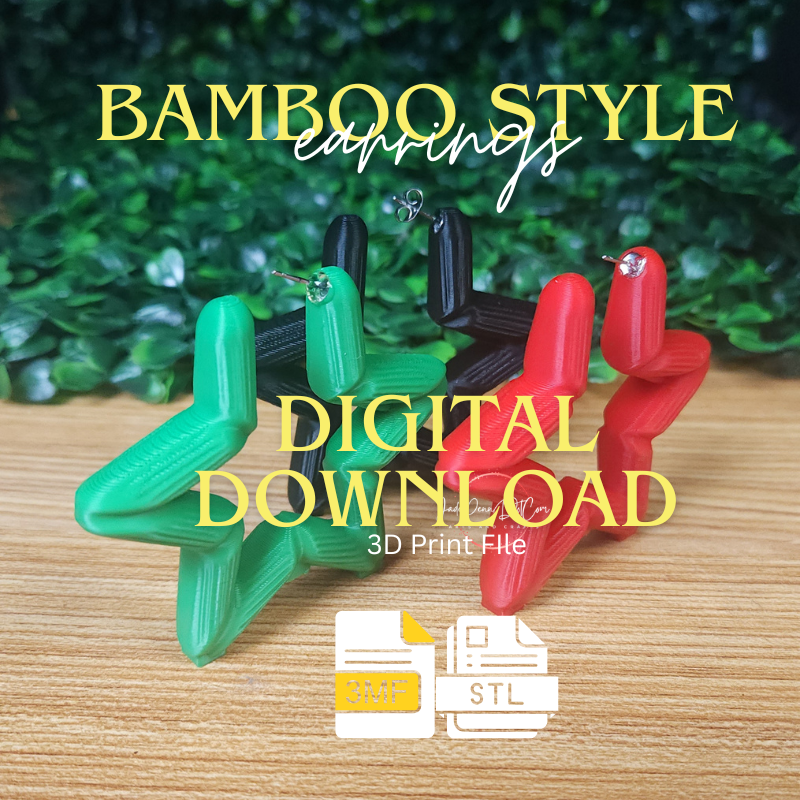 Star Bamboo Style Earrings – Digital Download | STL 3MF Files - Image 10