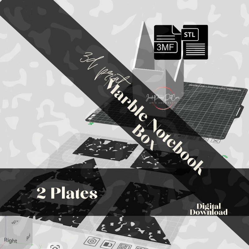 Marble Notebook Desk Organizer & Notebook Overlay | STL 3MF Digital Download - Image 2