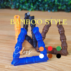 Bamboo Style Triangle Earrings