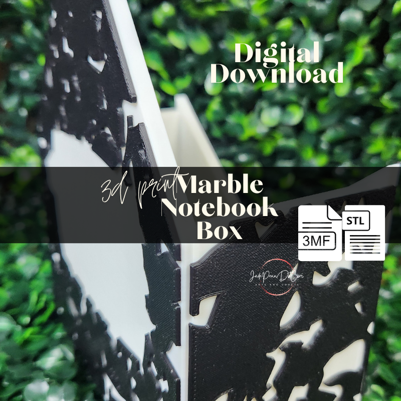 Marble Notebook Desk Organizer & Notebook Overlay | STL 3MF Digital Download - Image 6