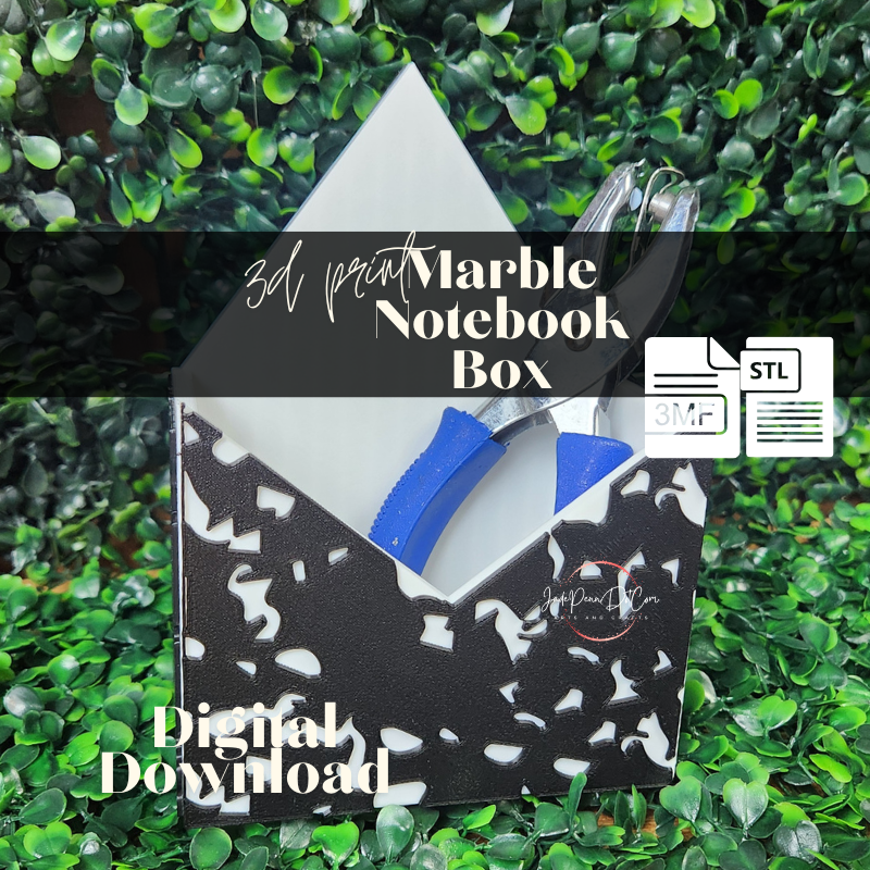 Marble Notebook Desk Organizer & Notebook Overlay | STL 3MF Digital Download - Image 5
