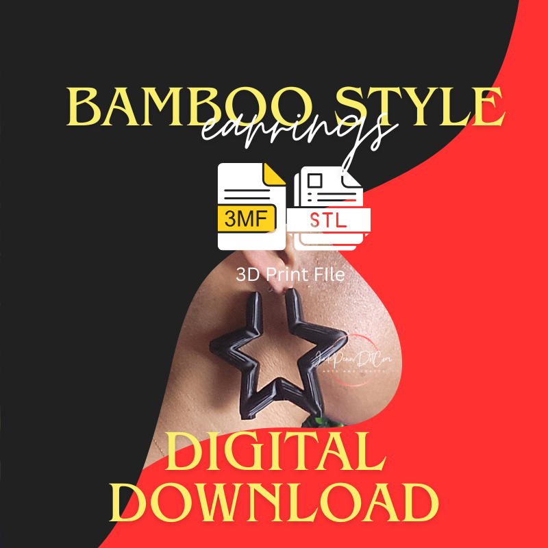 Star Bamboo Style Earrings – Digital Download | STL 3MF Files - Image 7