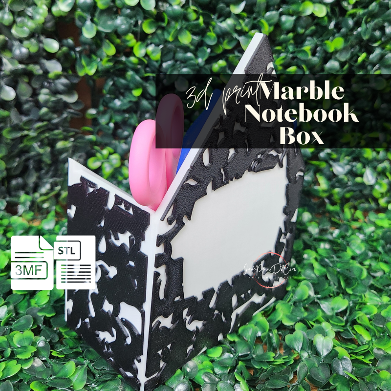 Marble Notebook Desk Organizer & Notebook Overlay | STL 3MF Digital Download - Image 3