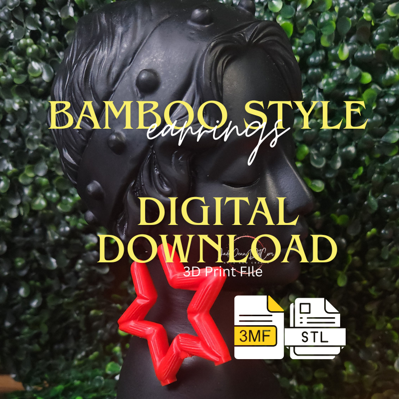 Star Bamboo Style Earrings – Digital Download | STL 3MF Files - Image 6