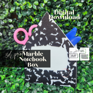 Marble Notebook Desk Organizer & Notebook Overlay | STL 3MF Digital Download