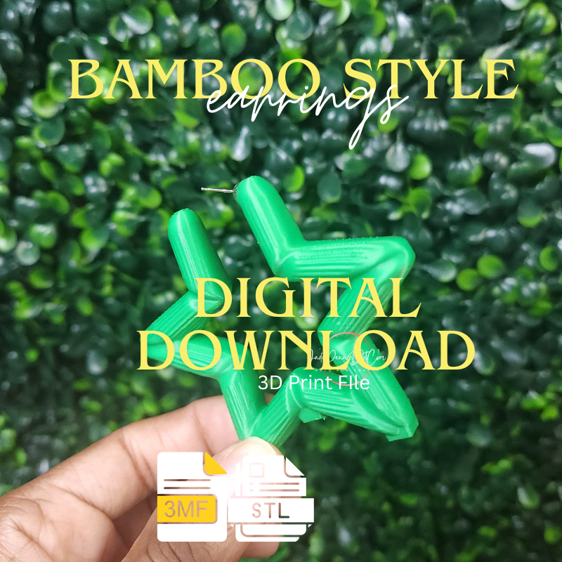Star Bamboo Style Earrings – Digital Download | STL 3MF Files - Image 4