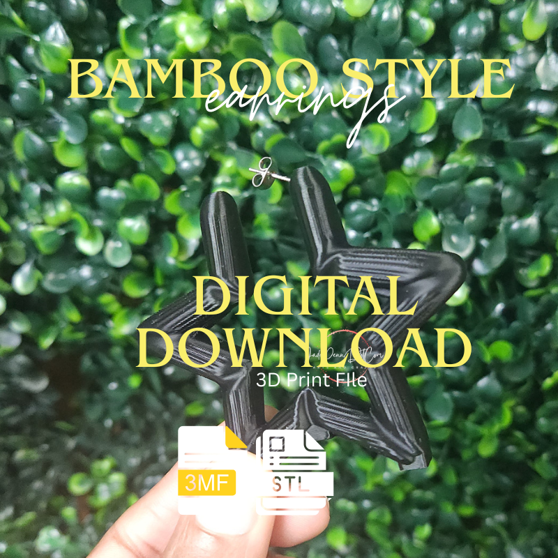 Star Bamboo Style Earrings – Digital Download | STL 3MF Files - Image 3