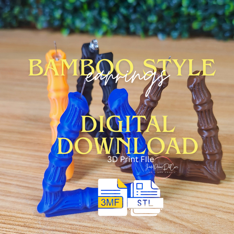 Bamboo Style Triangle Earrings – Digital Download | STL & 3MF Files