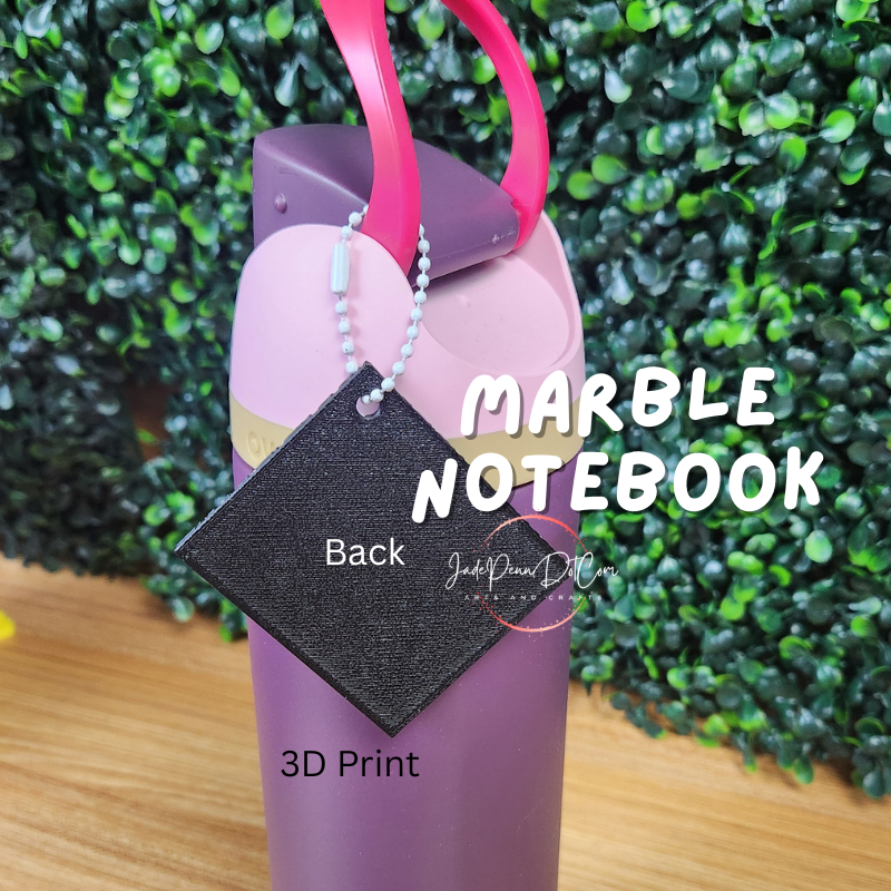 Marble Notebook Keychain or Badge Reel | 3D Printed Gift - Image 3