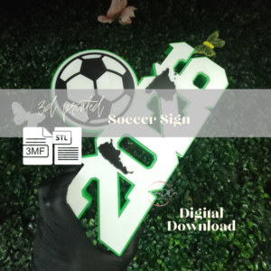 Soccer Graduation Sign STL 3MF 3D Print Digital Download