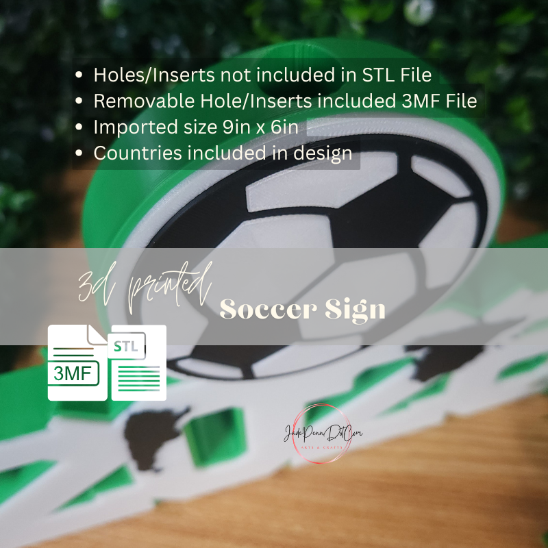 Soccer Graduation Sign STL 3MF 3D Print Digital Download - Image 2
