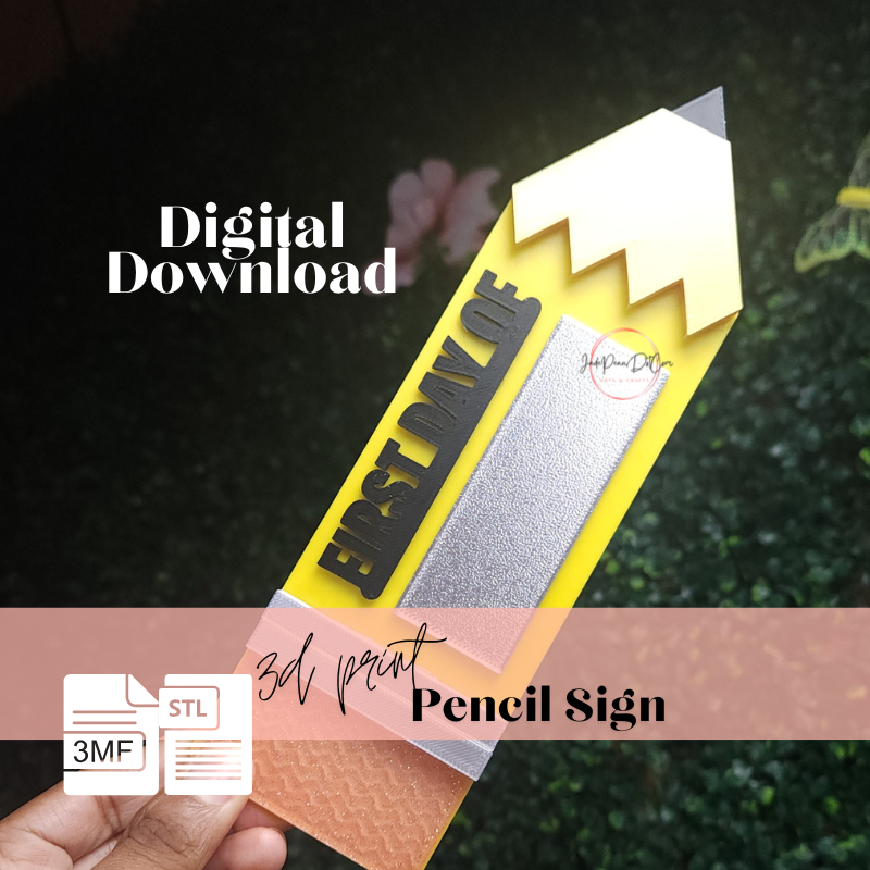 First Day of School Pencil Sign | 3D Print Digital Download - Image 8