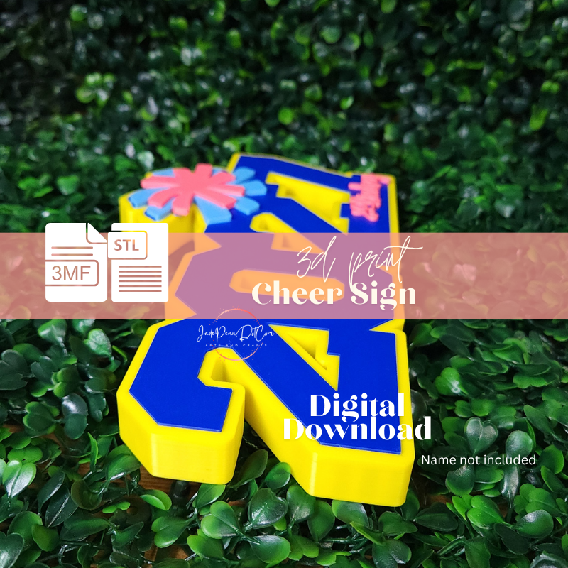 2027 Cheer Sign STL 3MF File - Image 4