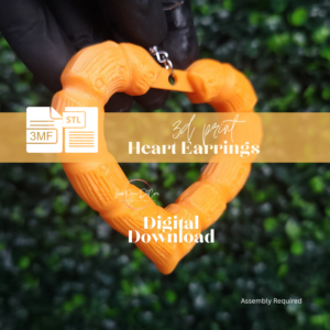 Heart Shaped Dangle Knocker Earrings 3D Print STL 3MF Files