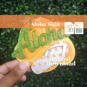 Aloha Tropical Wall Sign | 3D Print | 3MF STL Files
