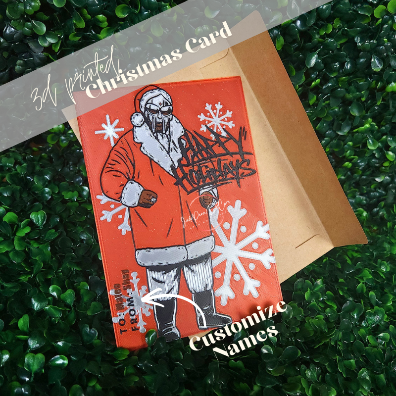 MF DOOM Tribute Happy Holidays 3D Printed Card - Image 3