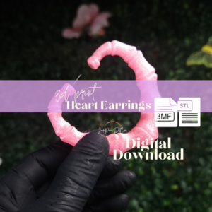 3D Printed Heart Hoop Earrings Digital Download Layered 3MF STL Files