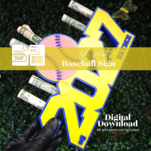 2027 Baseball Sign – STL 3MF Digital Download