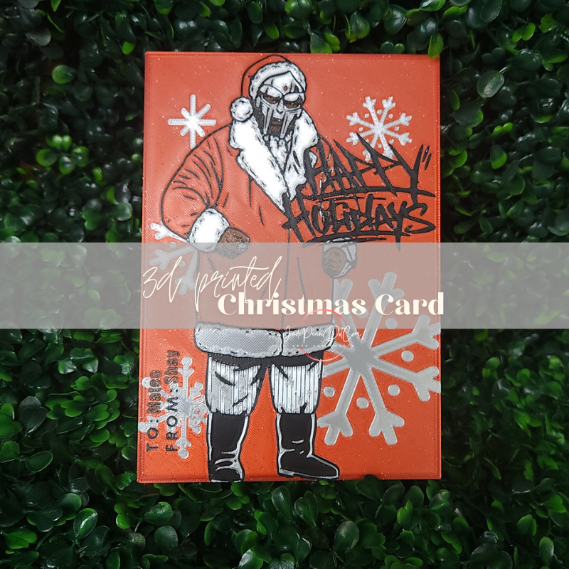 MF DOOM Tribute Happy Holidays 3D Printed Card - Image 2