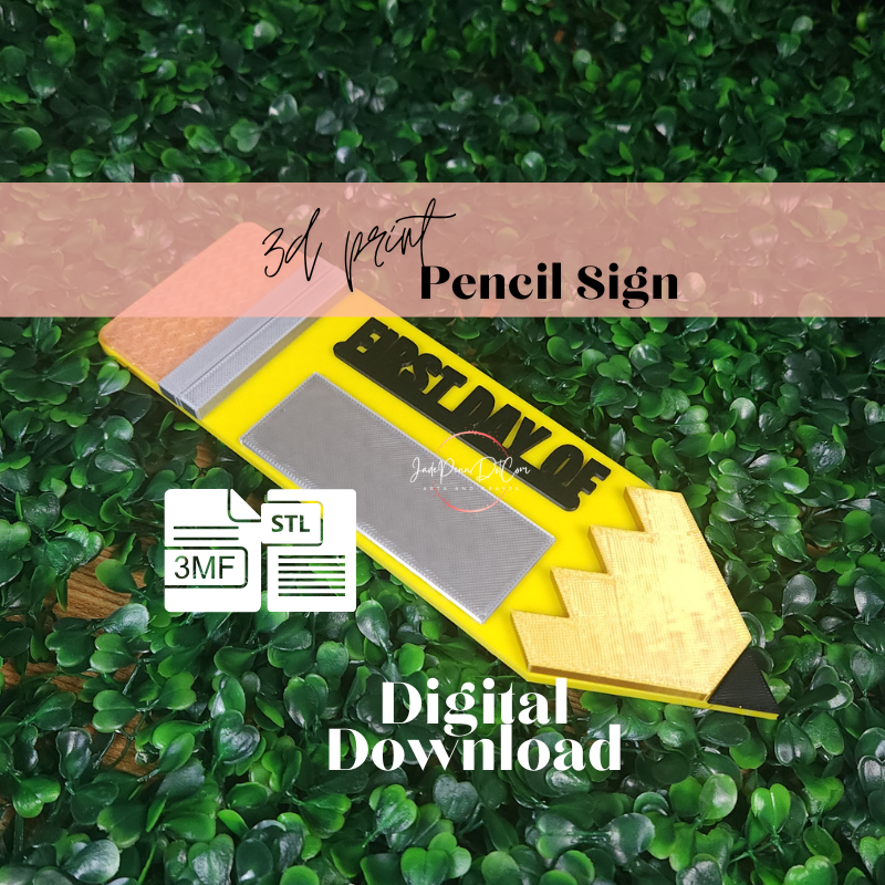 First Day of School Pencil Sign | 3D Print Digital Download - Image 3